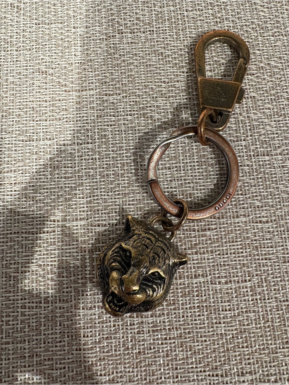 Vintage Gucci Tiger Head Key Fob Key Ring
